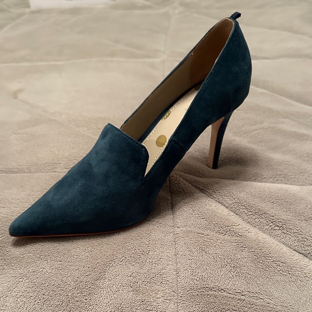 Boden Teal Suede Heels